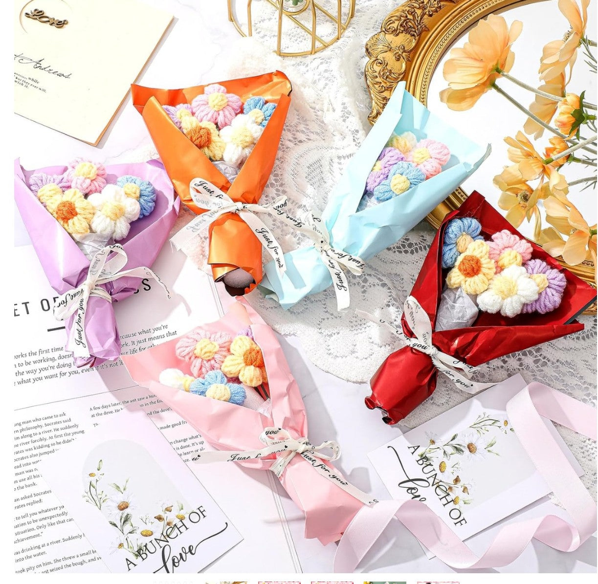 Crochet Mini Flower Bouquet