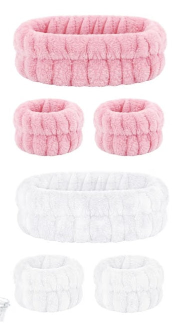 Spa Headband + Wristband Set